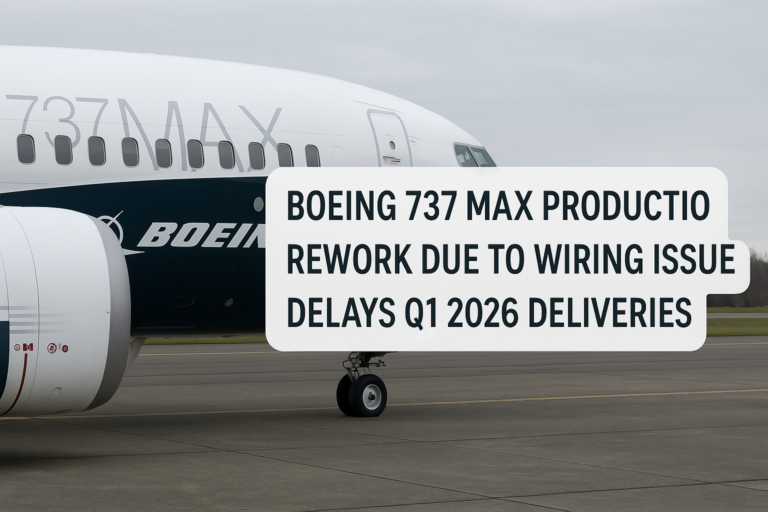 Boeing 737 MAX Production Rework Due to Wiring Issue Delays Q1 2026 ...