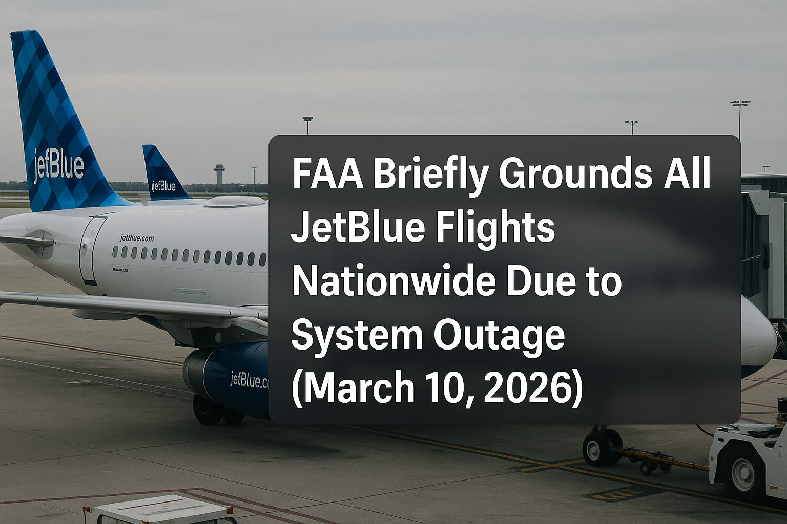 FAA Briefly Grounds All JetBlue Flights Nationwide Due to System Outage (March 10, 2026)