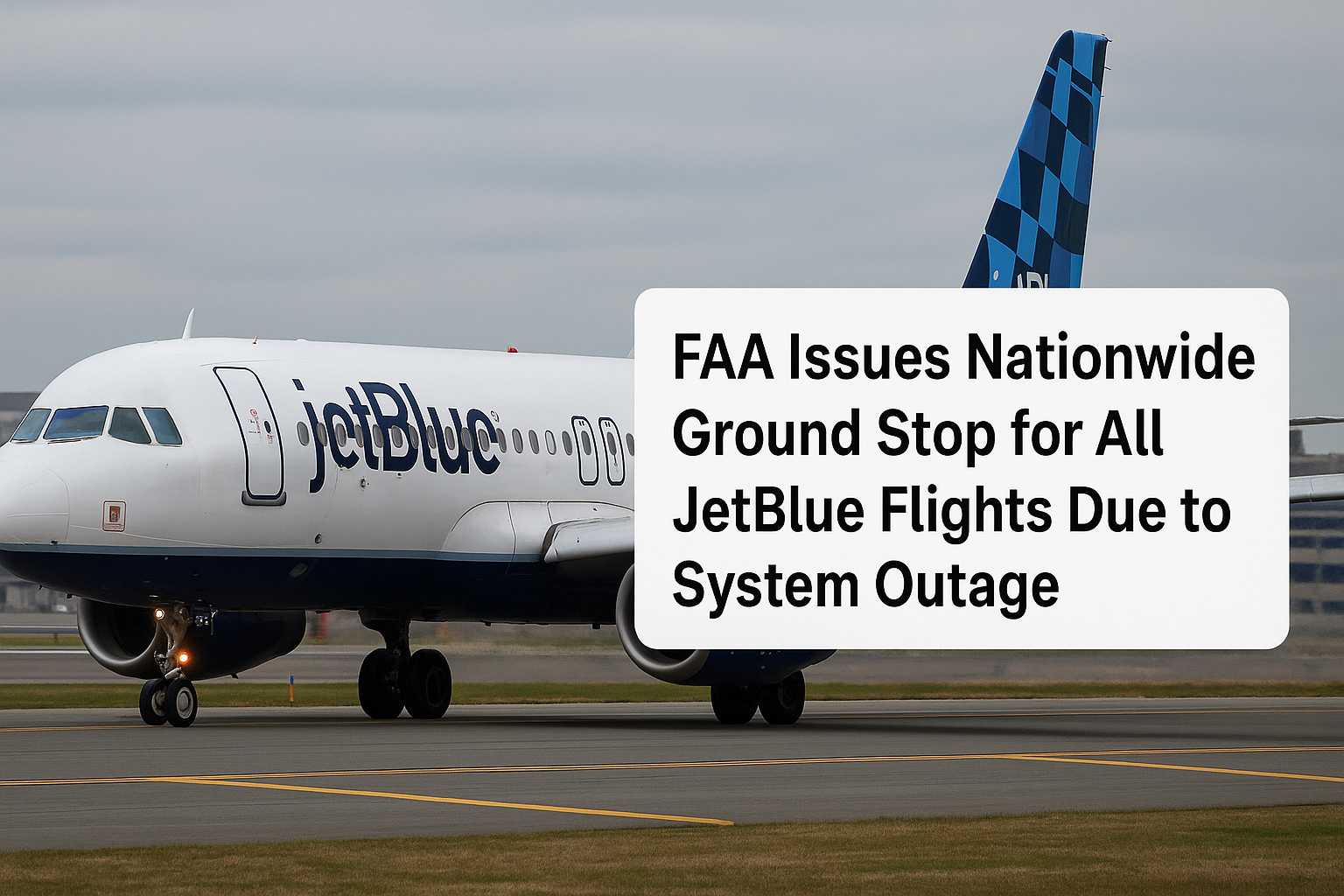 FAA Issues Nationwide Ground Stop for All JetBlue Flights Due to System Outage