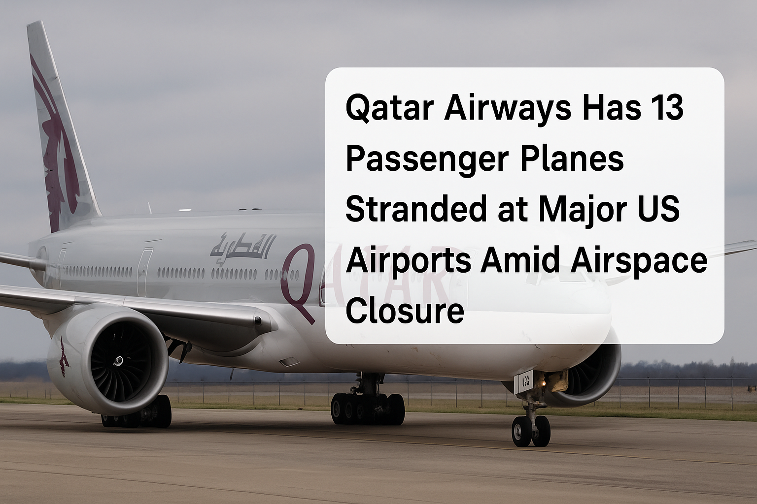 Qatar Airways Has 13 Passenger Planes Stranded at Major US Airports Amid Airspace Closure