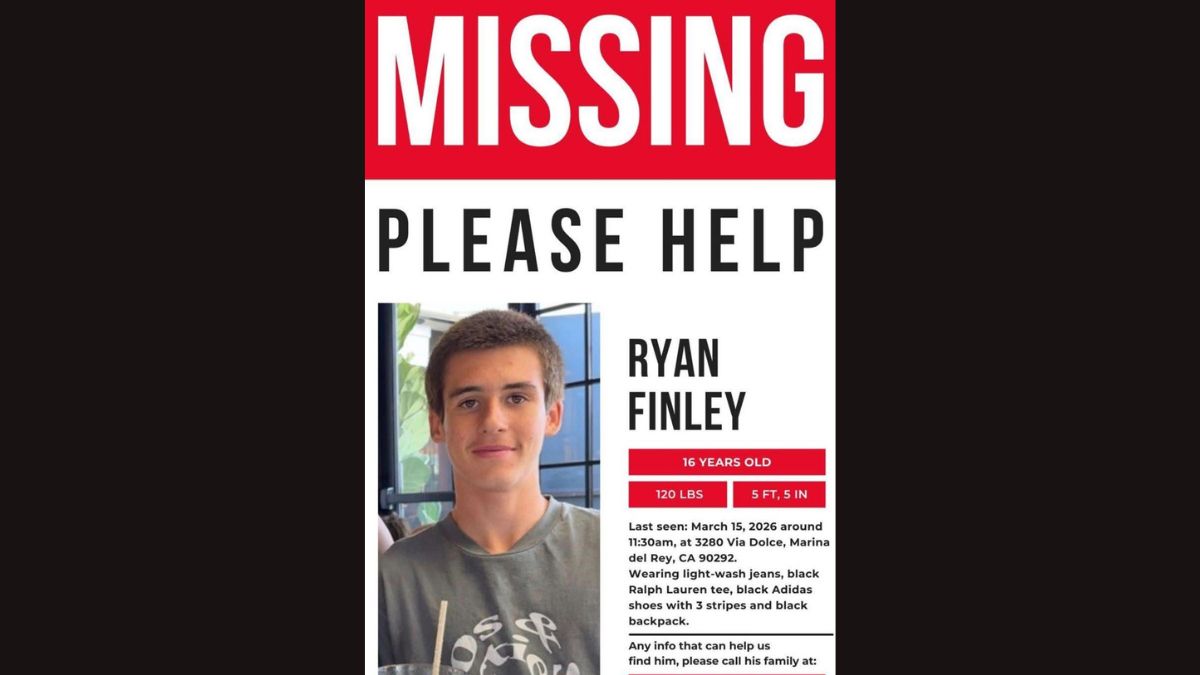 Marina del Rey, CA Missing Teen Ryan Finley, Social Media Posts Drive Search Efforts