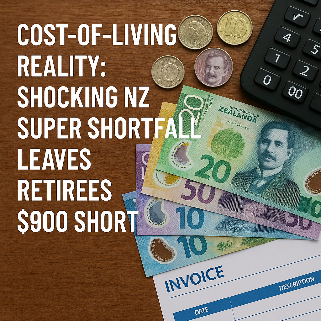 Illustration of Cost-of-Living Reality: Shocking NZ Super Shortfall Leaves Retirees $900 Short