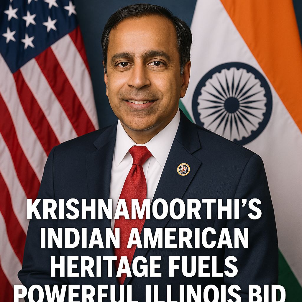 Illustration of Krishnamoorthi’s Indian American Heritage Fuels Powerful Illinois Bid