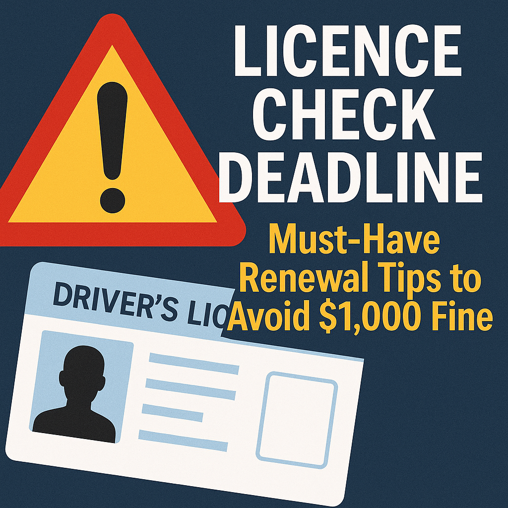 Illustration of Licence Check Deadline: Must-Have Renewal Tips to Avoid $1,000 Fine