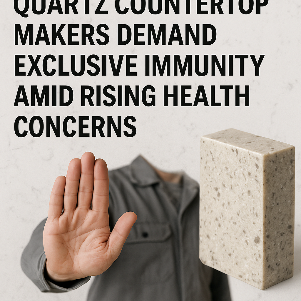 Illustration of Quartz Countertop Makers Demand Exclusive Immunity Amid Rising Health Concerns