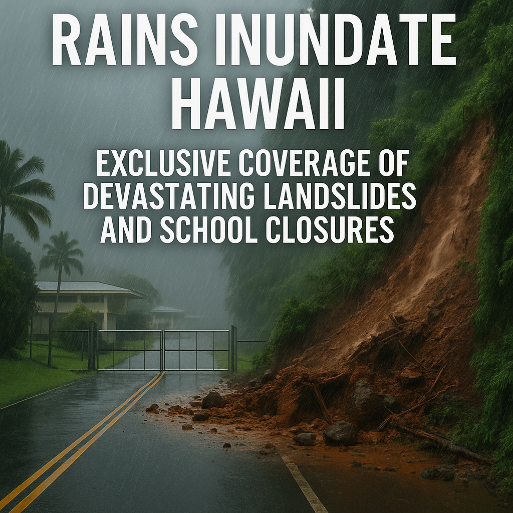 Illustration of Rains Inundate Hawaii: Exclusive Coverage of Devastating Landslides and School Closures